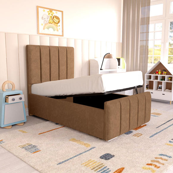 Lisbon Kids Upholstered Ottoman Bed - Mink Naples