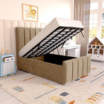 Lisbon Kids Upholstered Ottoman Bed - Mink Plush Velvet
