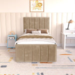 Lisbon Kids Upholstered Ottoman Bed - Mink Plush Velvet
