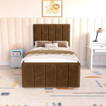 Lisbon Kids Upholstered Ottoman Bed - Mocca Plush Velvet