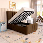 Lisbon Kids Upholstered Ottoman Bed - Mocca Plush Velvet