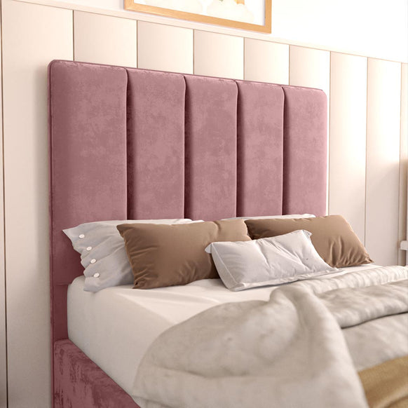 Lisbon Kids Upholstered Ottoman Bed - Pink Plush Velvet