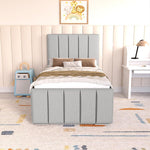 Lisbon Kids Upholstered Ottoman Bed - Silver Linoso