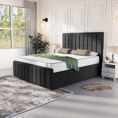 Lisbon Upholstered Bed - Black Naples