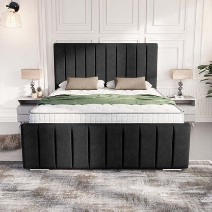 Lisbon Upholstered Bed - Black Naples