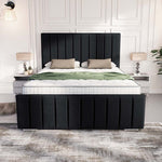 Lisbon Upholstered Bed - Black Plush Velvet