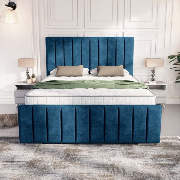 Lisbon Upholstered Bed - Blue Coniston
