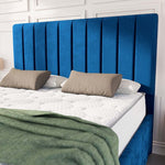 Lisbon Upholstered Bed - Blue Plush Velvet