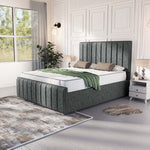 Lisbon Upholstered Bed - Charcoal Chenille
