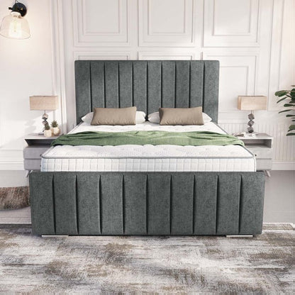 Lisbon Upholstered Bed - Charcoal Chenille