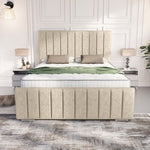 Lisbon Upholstered Bed - Cream Chenille
