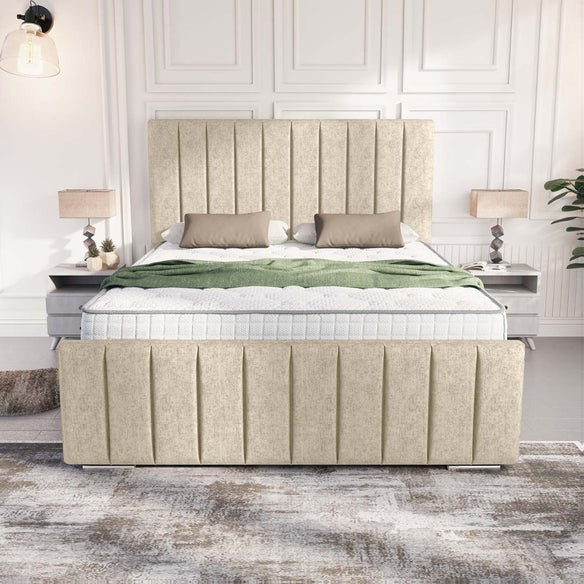Lisbon Upholstered Bed - Cream Chenille