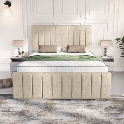 Lisbon Upholstered Bed - Cream Chenille