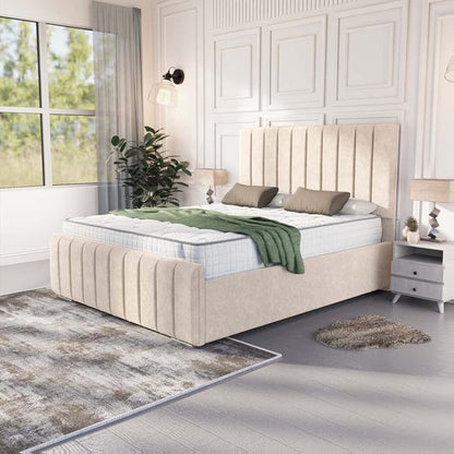 Lisbon Upholstered Bed - Cream Naples