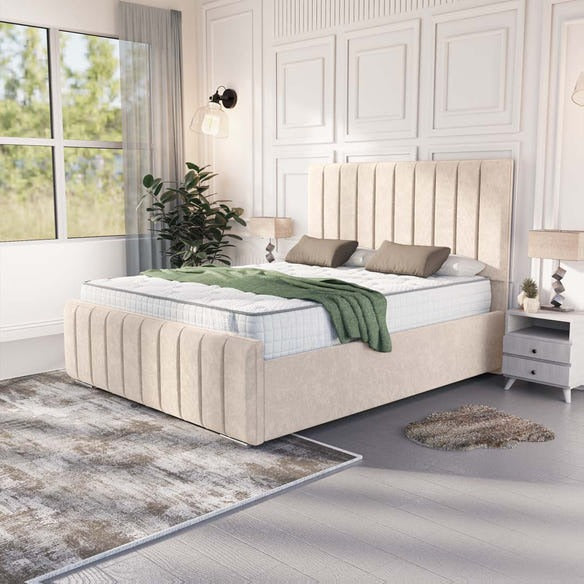 Lisbon Upholstered Bed - Cream Naples