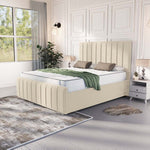 Lisbon Upholstered Bed - Cream Plush Velvet