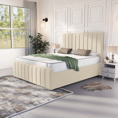 Lisbon Upholstered Bed - Cream Plush Velvet