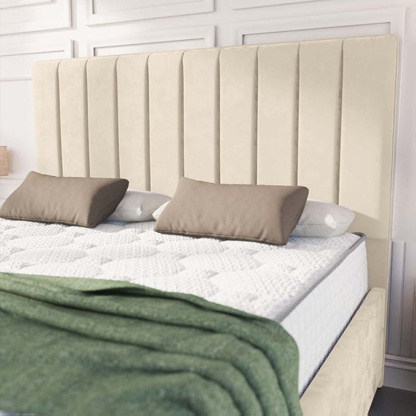 Lisbon Upholstered Bed - Cream Plush Velvet