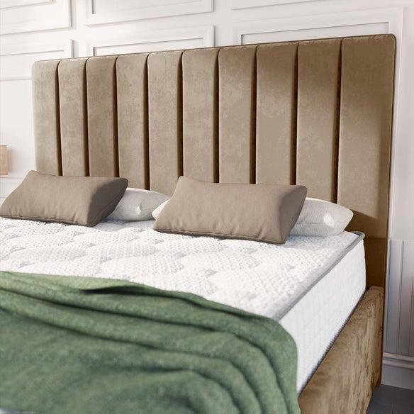 Lisbon Upholstered Bed - Mink Plush Velvet