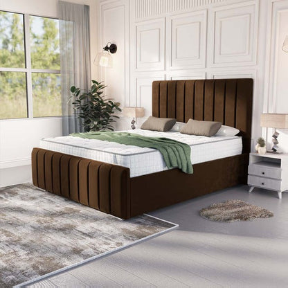 Lisbon Upholstered Bed - Mocca Plush Velvet