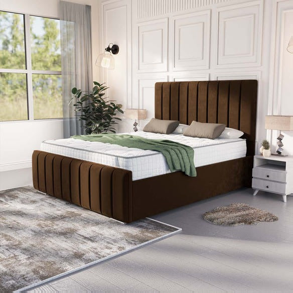 Lisbon Upholstered Bed - Mocca Plush Velvet