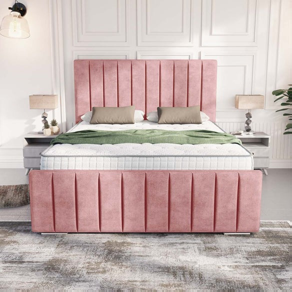 Lisbon Upholstered Bed - Pink Coniston