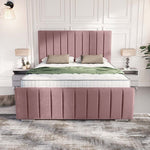 Lisbon Upholstered Bed - Pink Plush Velvet