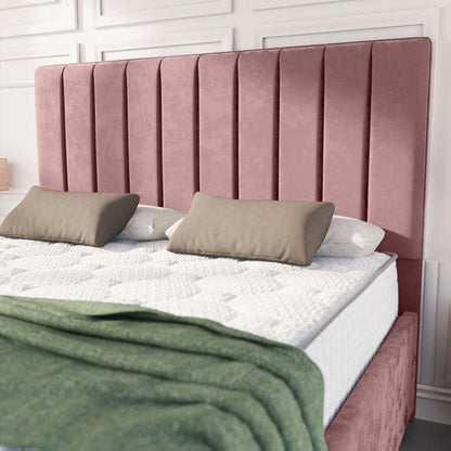 Lisbon Upholstered Bed - Pink Plush Velvet