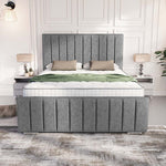 Lisbon Upholstered Bed - Silver Chenille