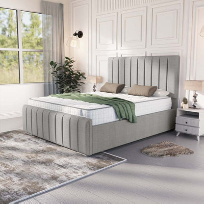 Lisbon Upholstered Bed - Silver Linoso