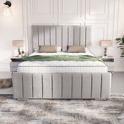 Lisbon Upholstered Bed - Silver Plush Velvet