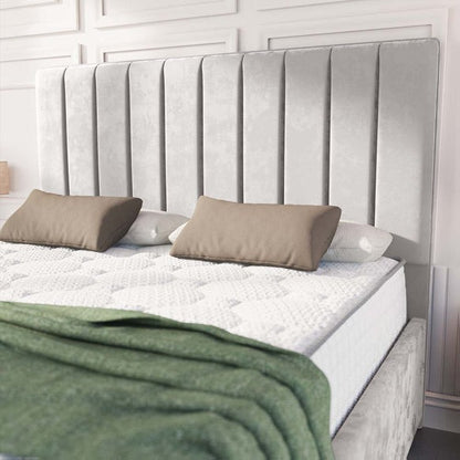Lisbon Upholstered Bed - Silver Plush Velvet