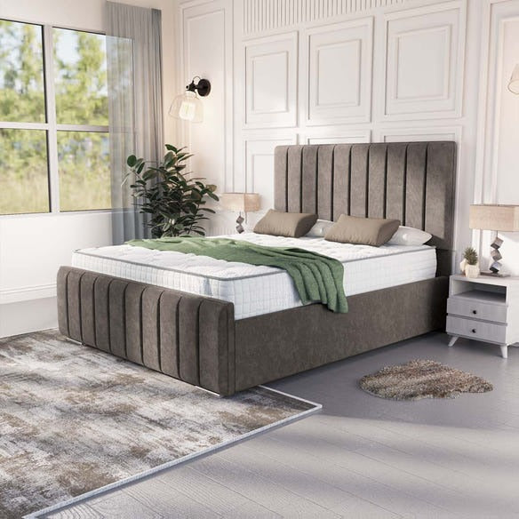 Lisbon Upholstered Bed - Slate Grey Naples