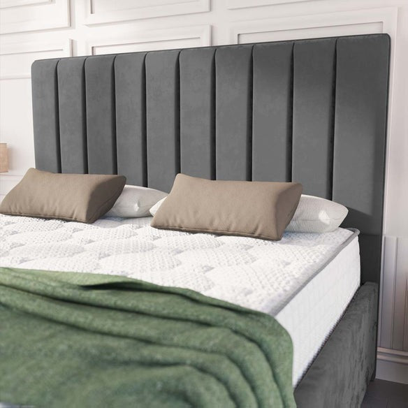 Lisbon Upholstered Bed - Steel Plush Velvet