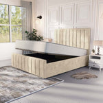 Lisbon Upholstered Ottoman Bed - Almond Coniston