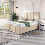Lisbon Upholstered Ottoman Bed - Almond Coniston