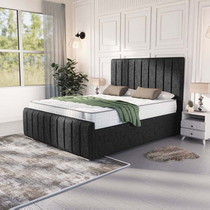 Lisbon Upholstered Ottoman Bed - Black Chenille