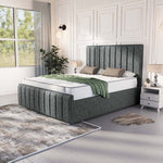 Lisbon Upholstered Ottoman Bed - Charcoal Chenille
