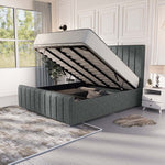 Lisbon Upholstered Ottoman Bed - Charcoal Chenille