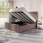 Lisbon Upholstered Ottoman Bed - Mauve Naples