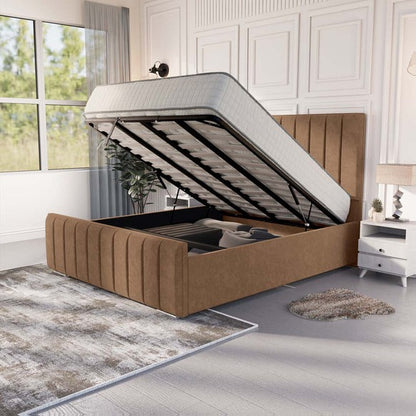 Lisbon Upholstered Ottoman Bed - Mink Naples