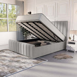 Lisbon Upholstered Ottoman Bed - Silver Linoso