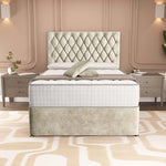 London Chesterfield Divan Bed - Almond Coniston