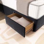 London Chesterfield Divan Bed - Black Plush Velvet