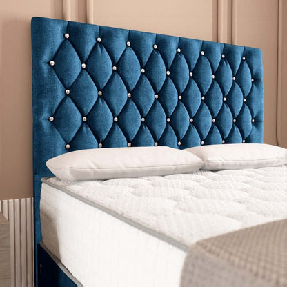 London Chesterfield Divan Bed - Blue Coniston