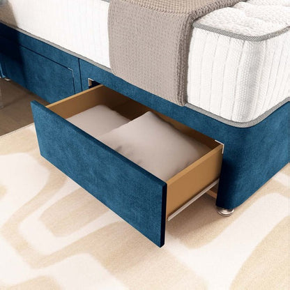London Chesterfield Divan Bed - Blue Coniston