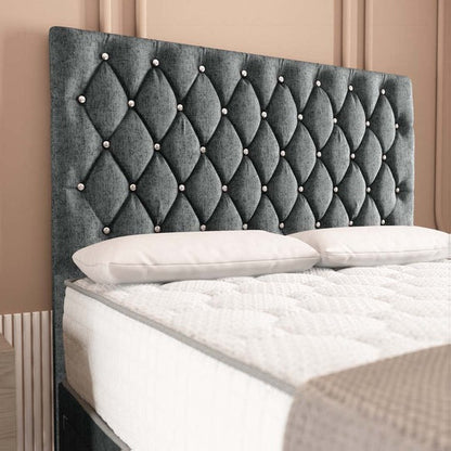 London Chesterfield Divan Bed - Charcoal Chenille