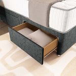 London Chesterfield Divan Bed - Charcoal Chenille