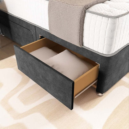London Chesterfield Divan Bed - Charcoal Coniston
