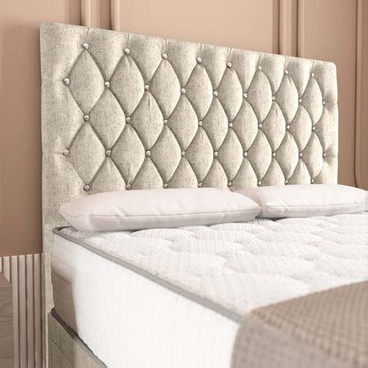 London Chesterfield Divan Bed - Cream Chenille